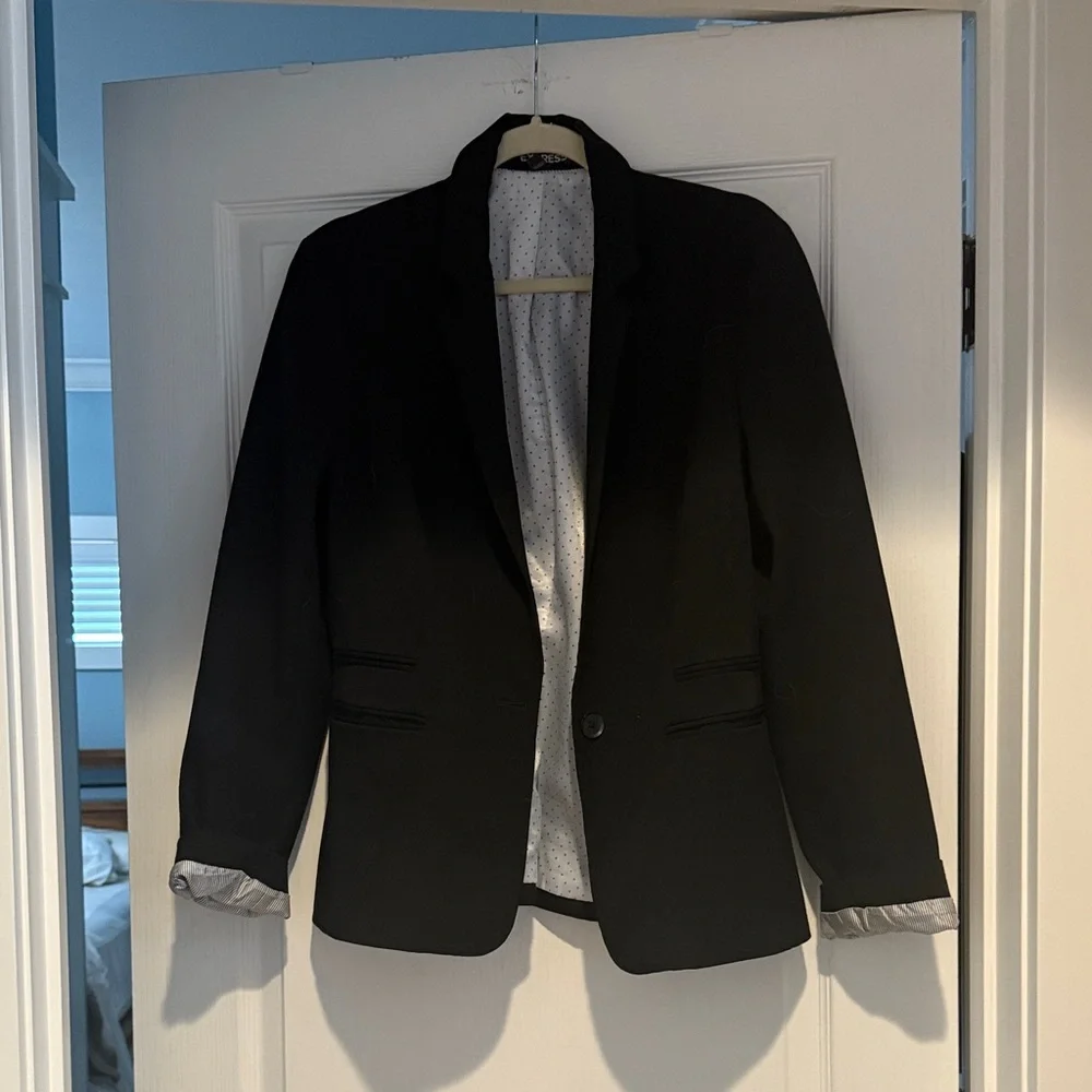 Express Black Blazer with Gray Lining EUC - Picture 1 of 4